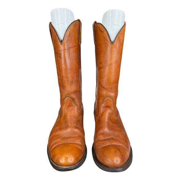 Vintage Bermans Mens Marbled Brown Western Cowboy Boot Size US 10 D - Picture 7 of 11